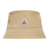 Moncler Cotton Blend Bucket Hat in Beige