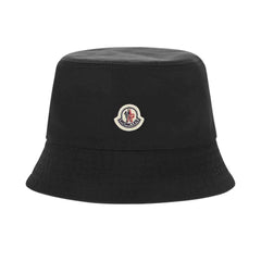 Moncler Cotton Blend Bucket Hat in Black