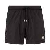 Moncler Men's Patch Logo Swim Shorts in Black