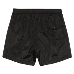 Moncler Men's Zip Pocket Logo Patch Swim Shorts in Black