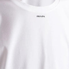Prada Stretch Cotton Logo T-Shirt in White