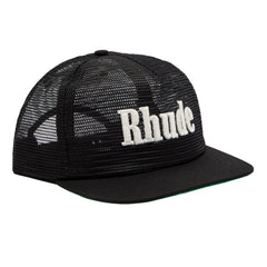 Rhude Logo Mesh Hat In Black / White