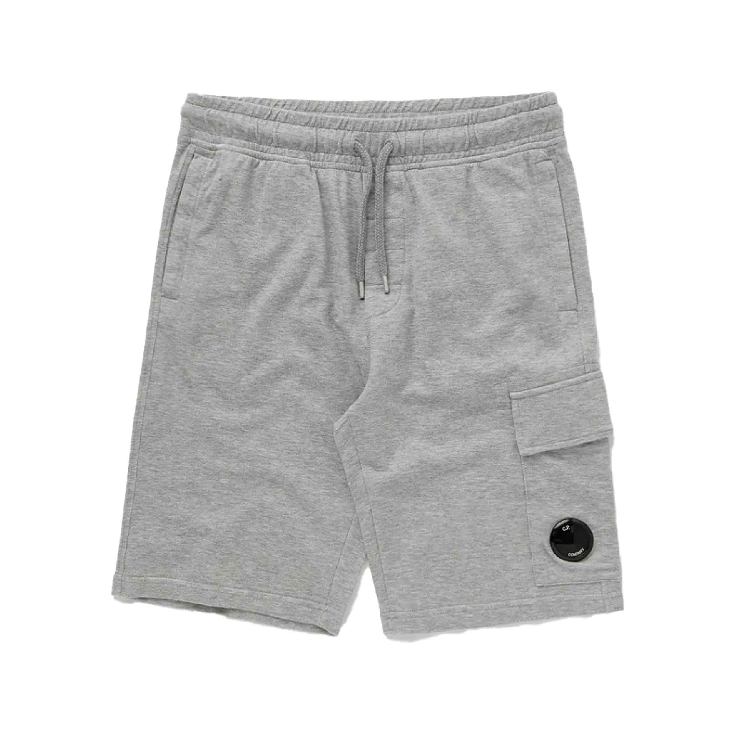 [C.P. Company] Light Fleece Lens Shorts in Greystone Melange