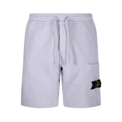 [Stone Island] Organic Cotton Fleece Cargo Bermuda in Lilac