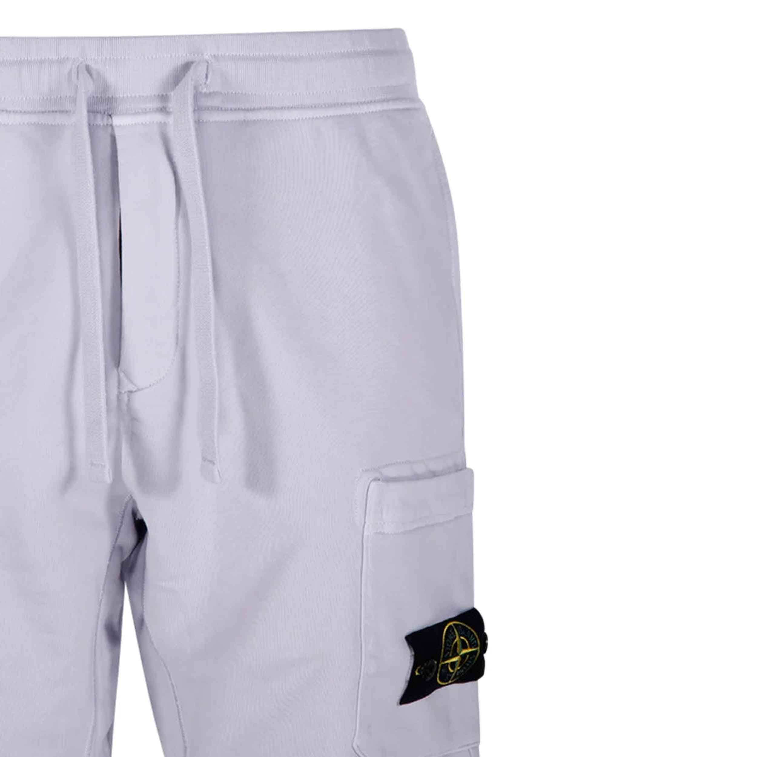 [Stone Island] Organic Cotton Fleece Cargo Bermuda in Lilac