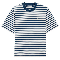 [Ami Paris] Short Sleeves Boxy Fit Mariniere T-Shirt With Ami De Coeur Patch