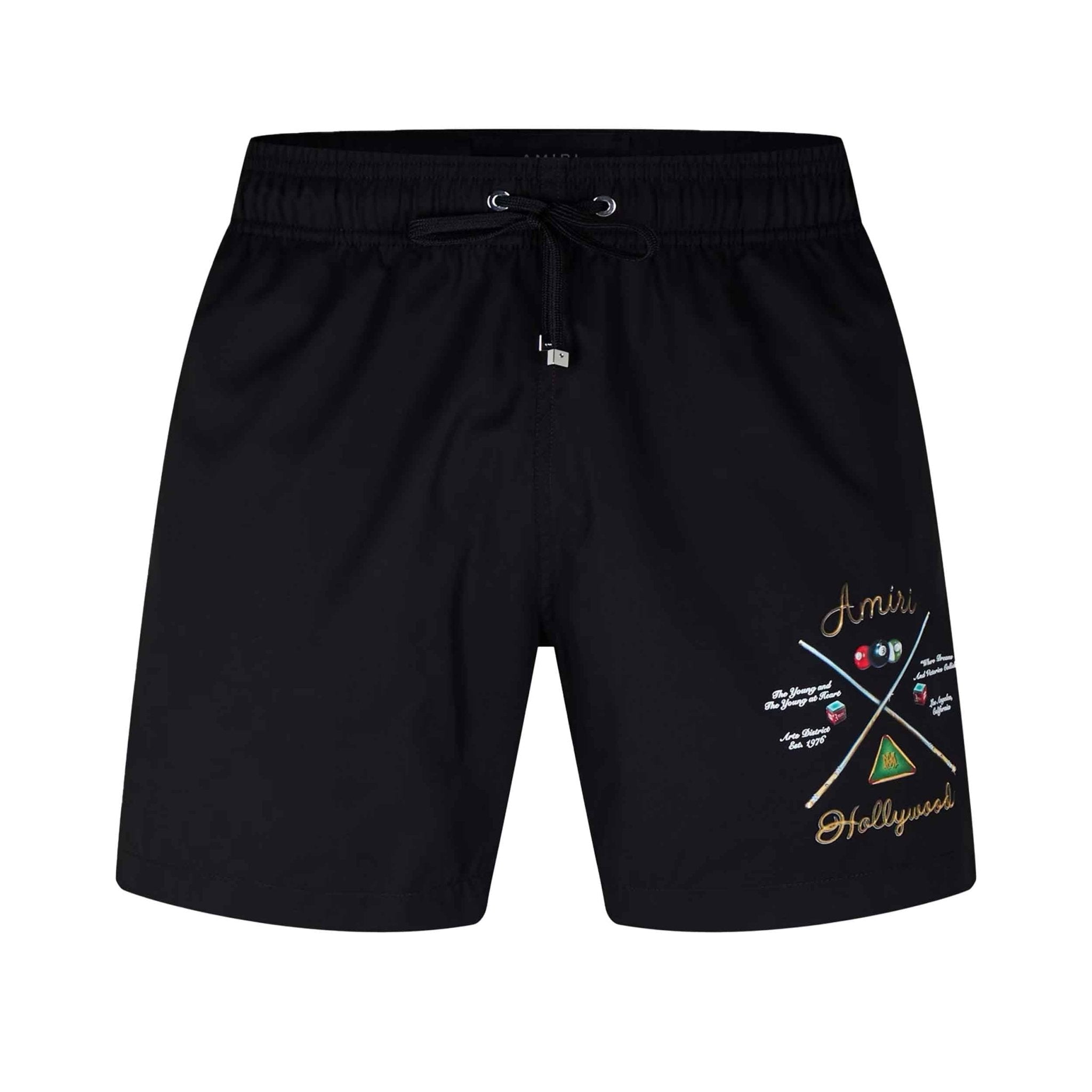 [Amiri] Pool Cue Swim Trunks in Black