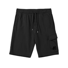 [C.P. Company] Light Fleece Lens Shorts in Black
