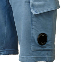 [C.P. Company] Light Fleece Lens Shorts in Coast- Light Blue