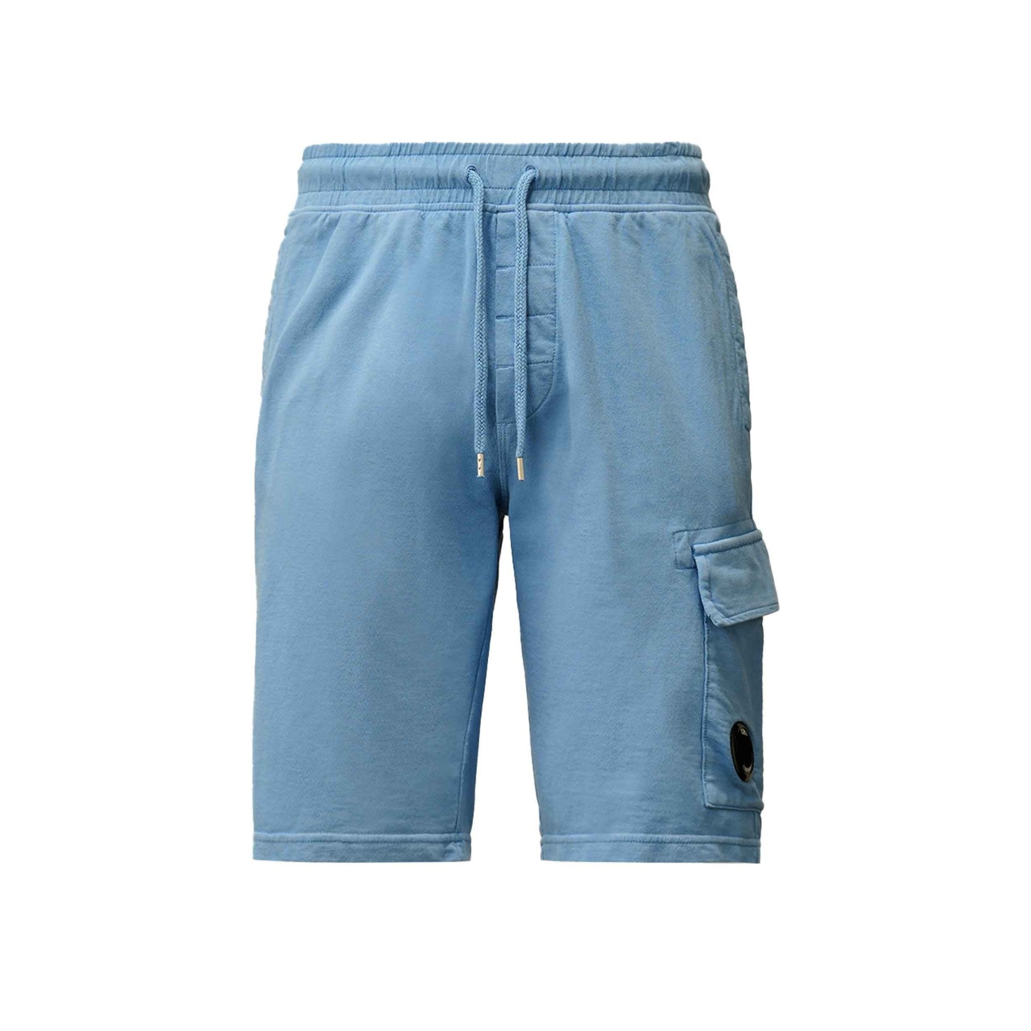 [C.P. Company] Light Fleece Lens Shorts in Coast- Light Blue