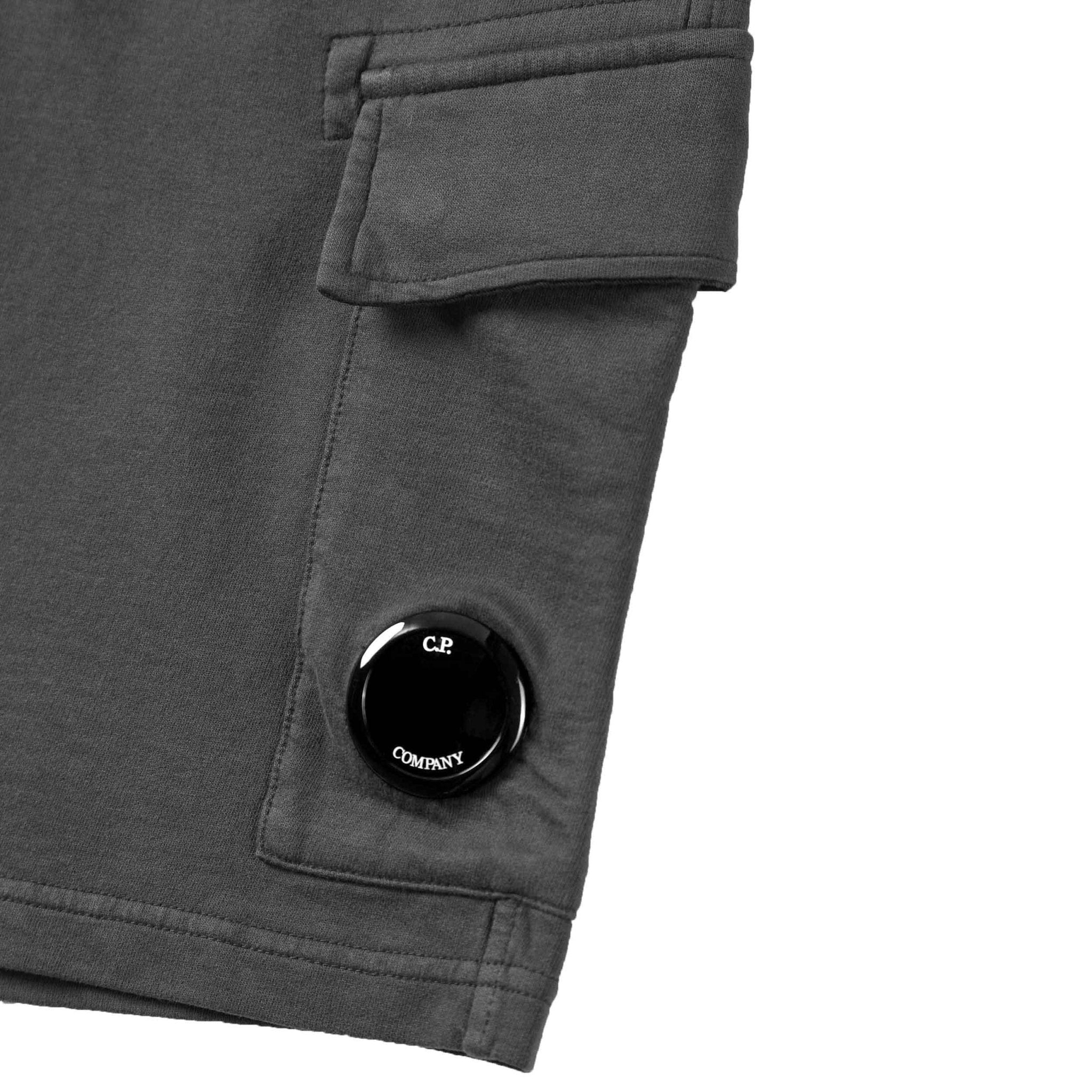 [C.P. Company] Light Fleece Lens Shorts in Smoked Pearl- Grey