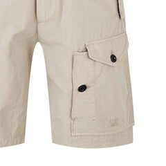 [C.P. Company] Microreps No Peach Cargo Shorts in Vintage Khaki- Beige