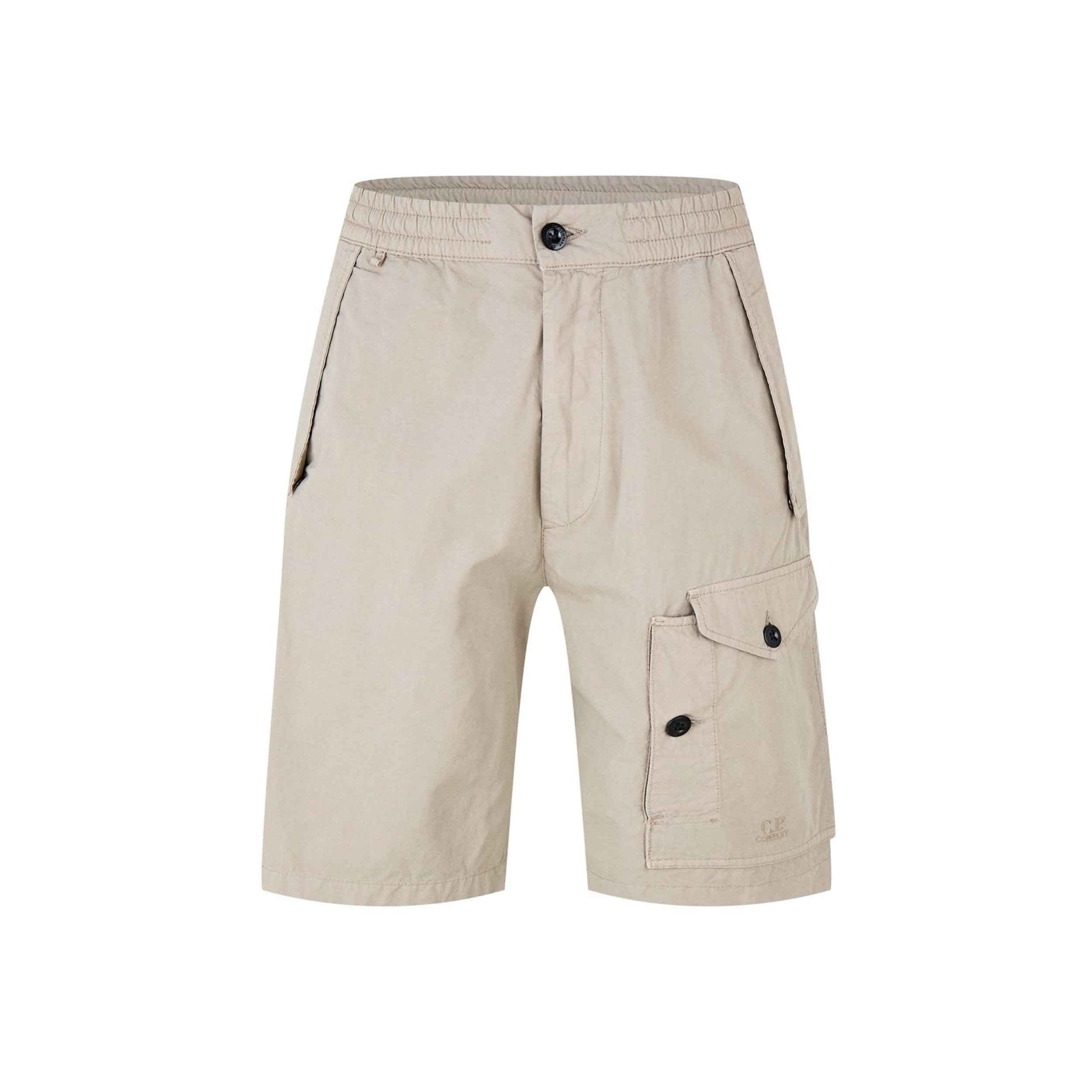 [C.P. Company] Microreps No Peach Cargo Shorts in Vintage Khaki- Beige