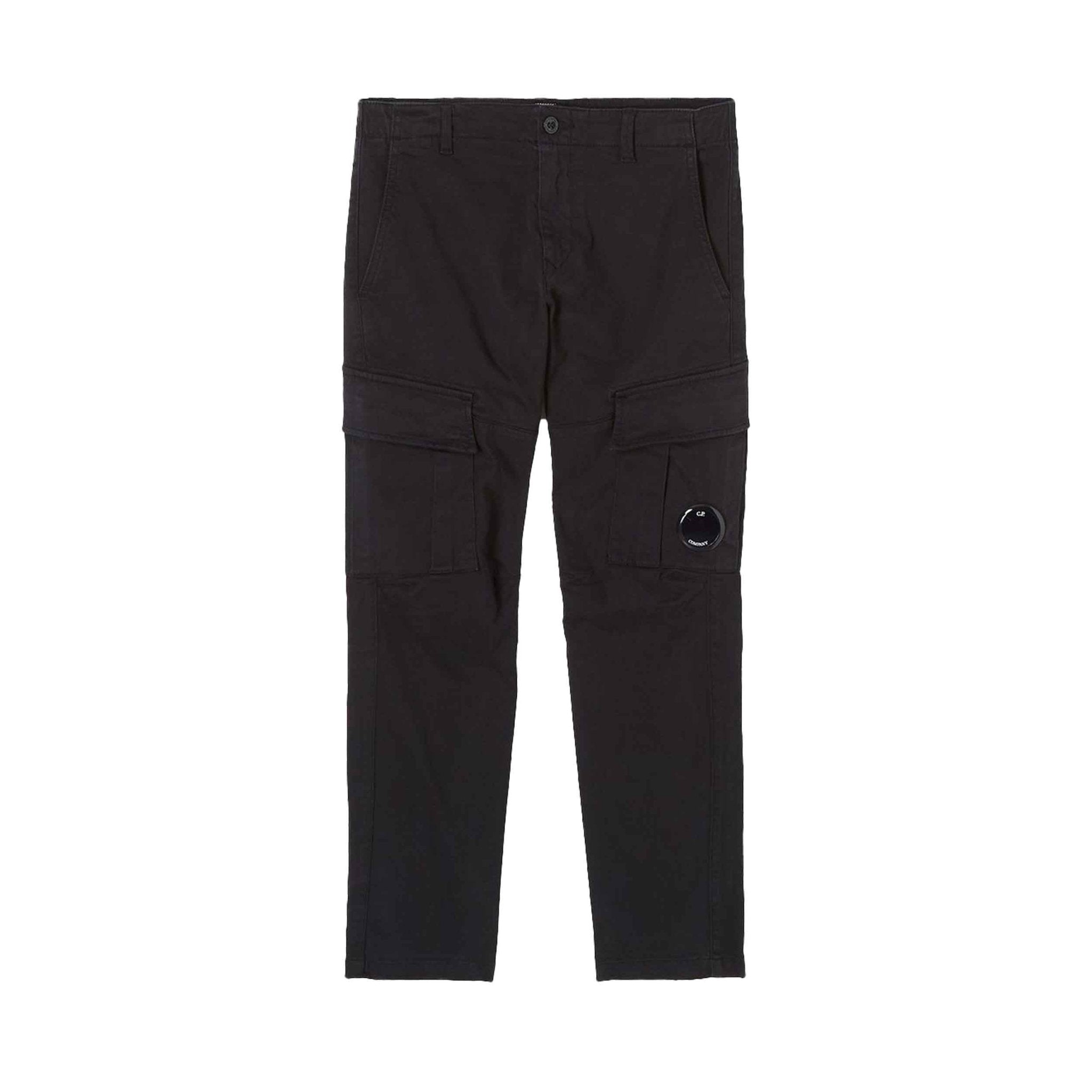 [C.P. Company] Stretch Sateen Lens Cargo Pants in Black