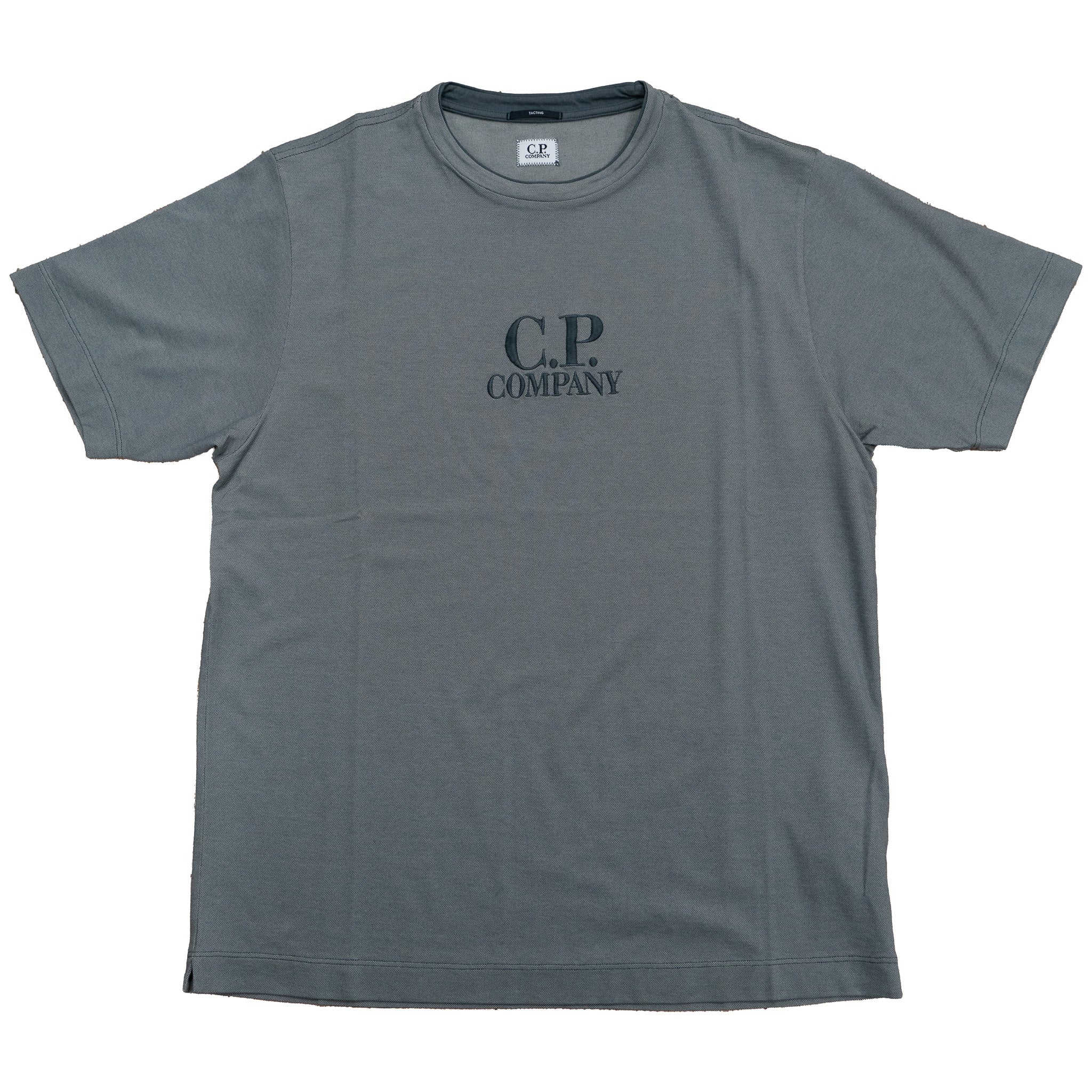 [C.P. Company] Tacting Piquet Embroidery T-shirt in Smoked Pearl- Grey