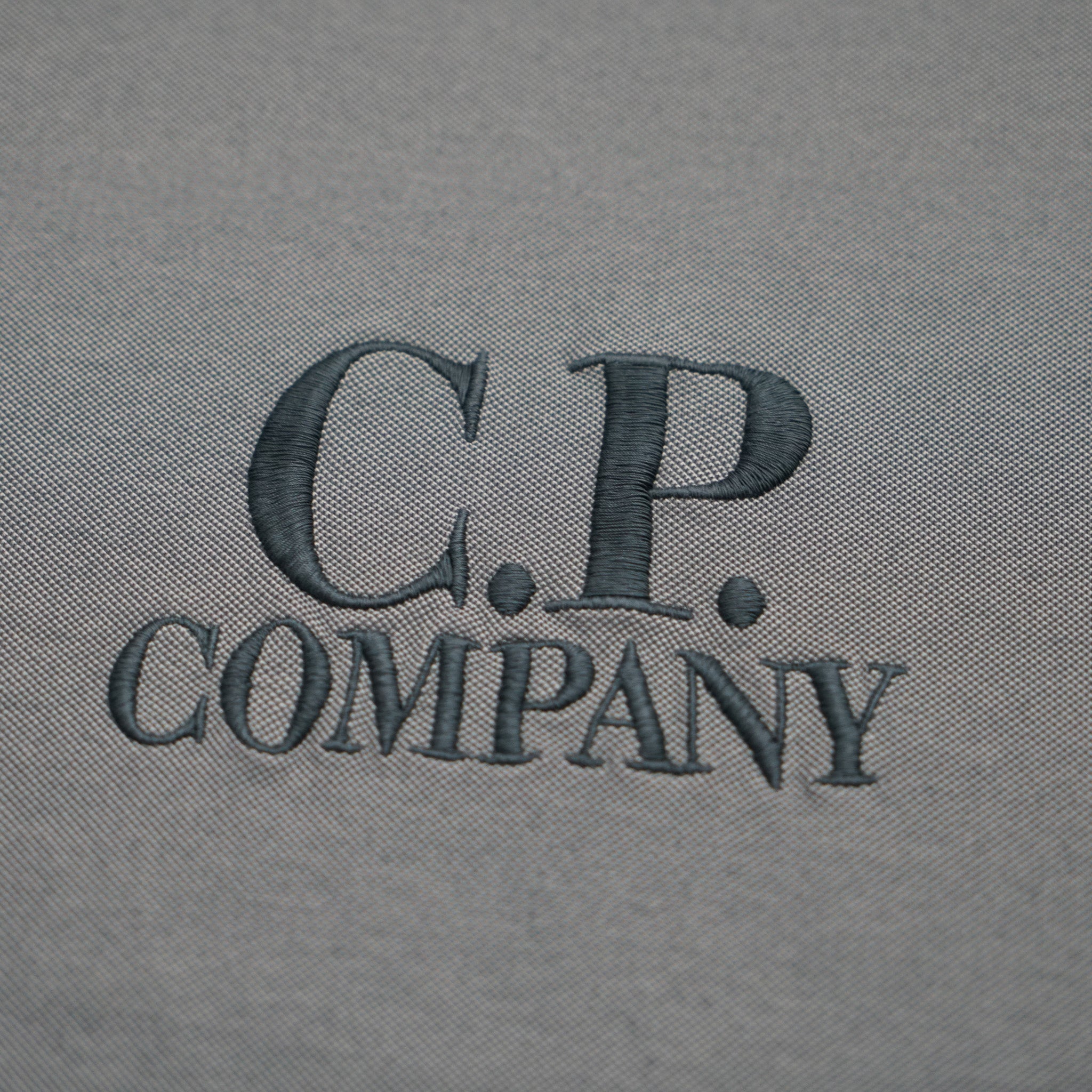 [C.P. Company] Tacting Piquet Embroidery T-shirt in Smoked Pearl- Grey