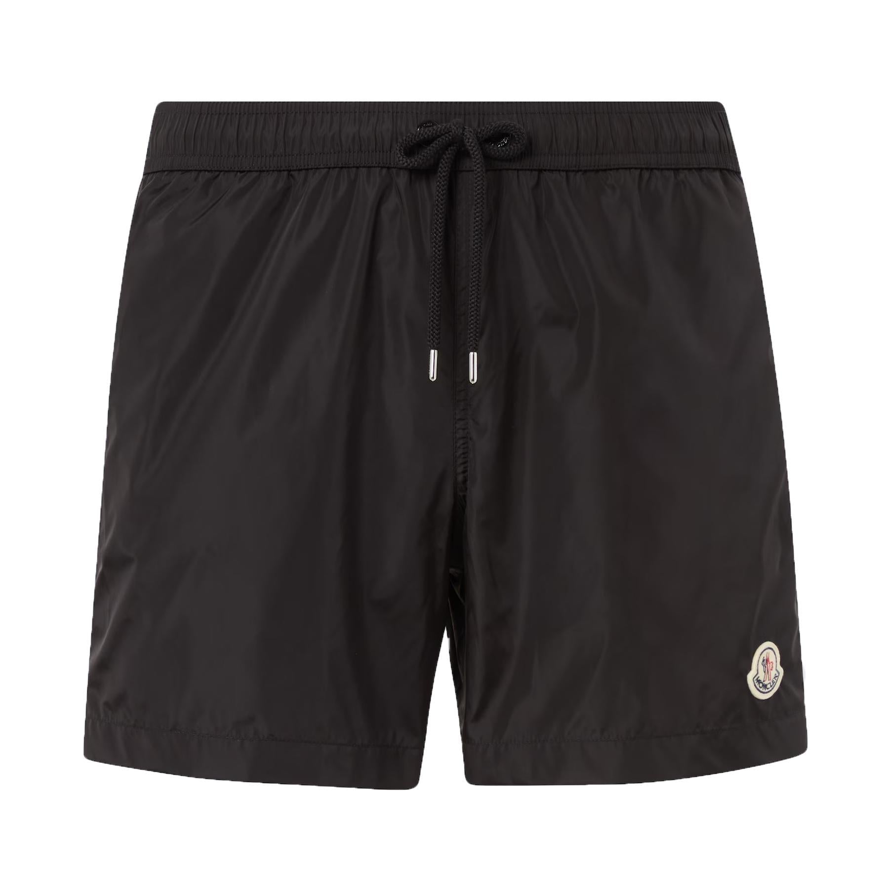 Moncler Men's Patch Logo Swim Shorts in Black