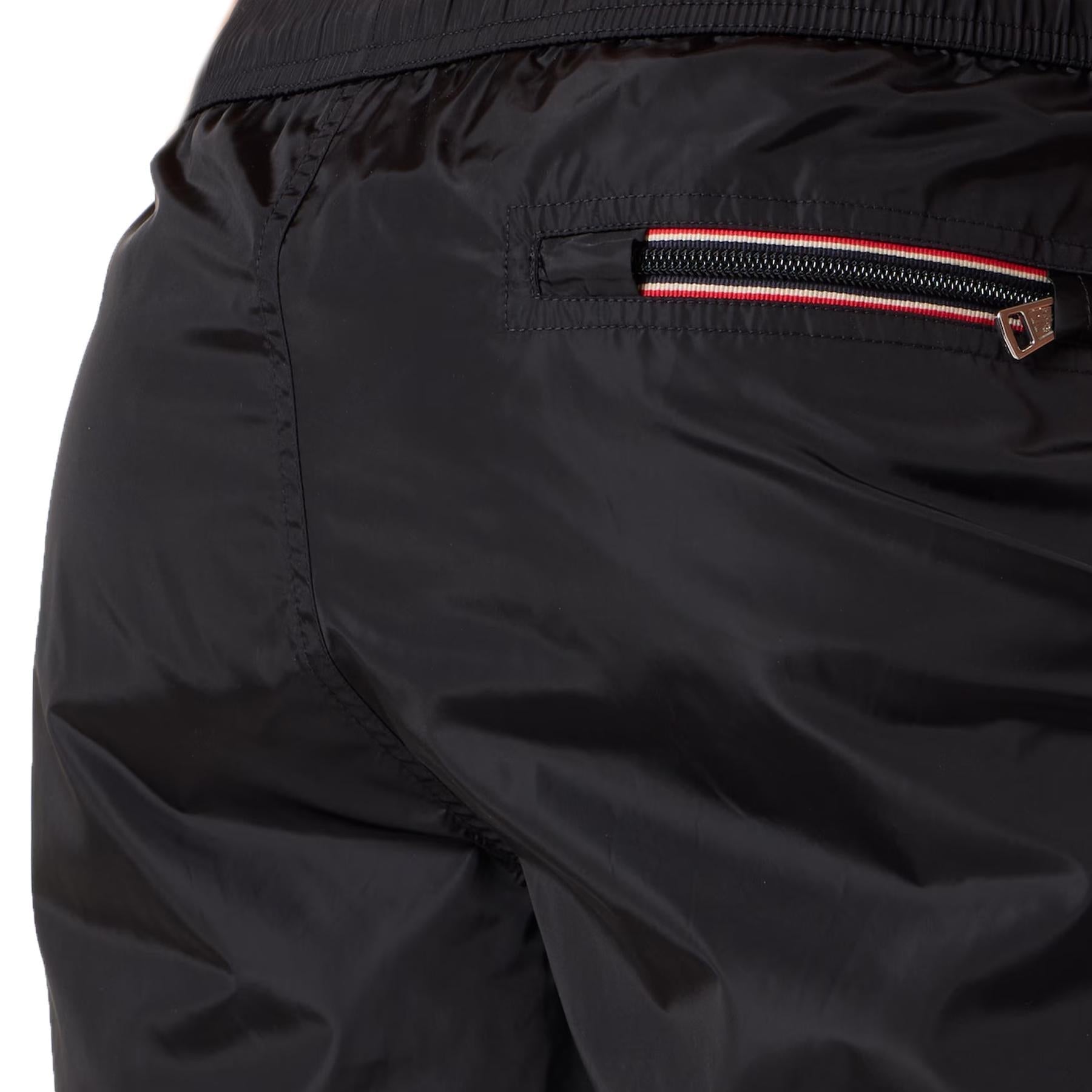 Moncler Men's Patch Logo Swim Shorts in Black