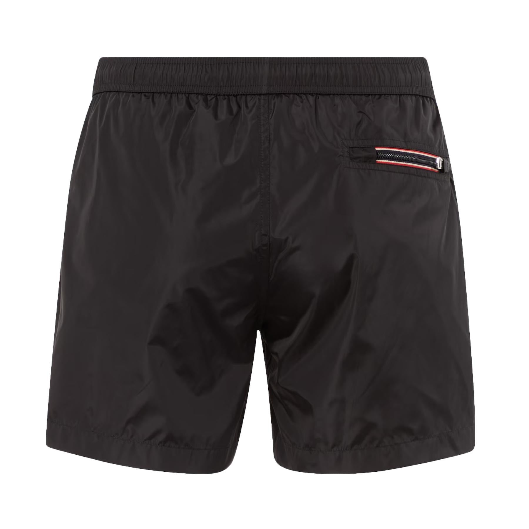 Moncler Men's Patch Logo Swim Shorts in Black