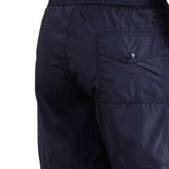Moncler Men's Zip Pocket Logo Patch Swim Shorts in Navy