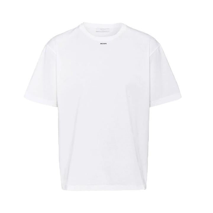 Prada Stretch Cotton Logo T-Shirt in White
