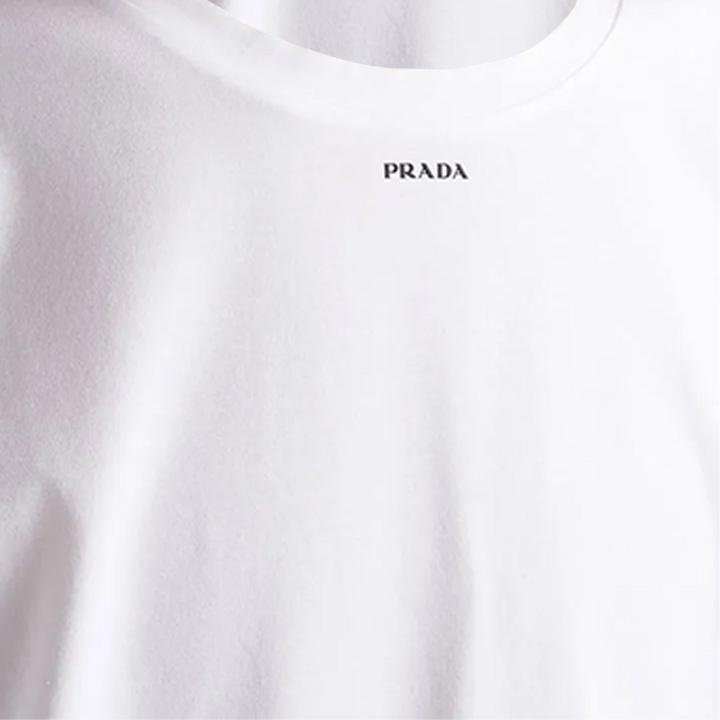 Prada Stretch Cotton Logo T-Shirt in White