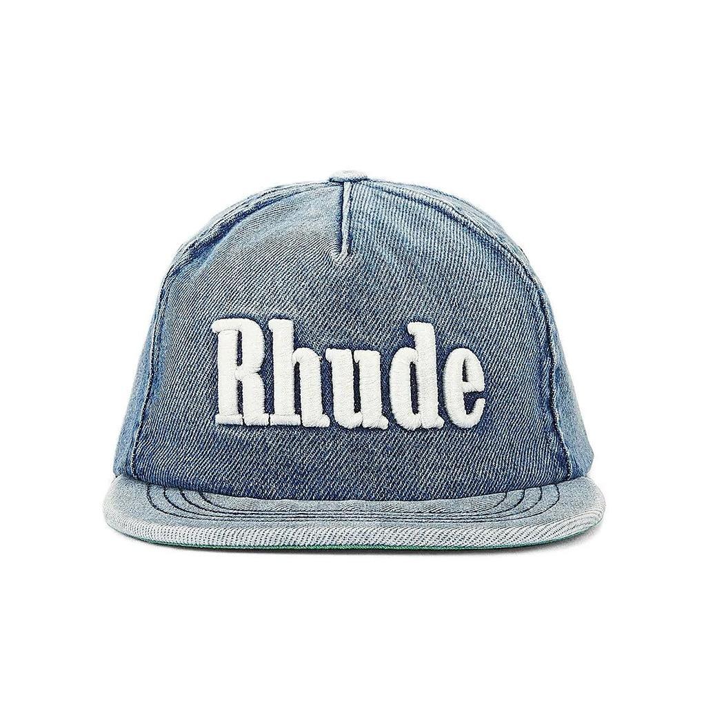 Rhude Logo Denim Hat in Oxofrd Indigo