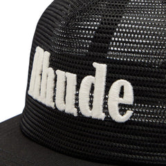 Rhude Logo Mesh Hat In Black / White