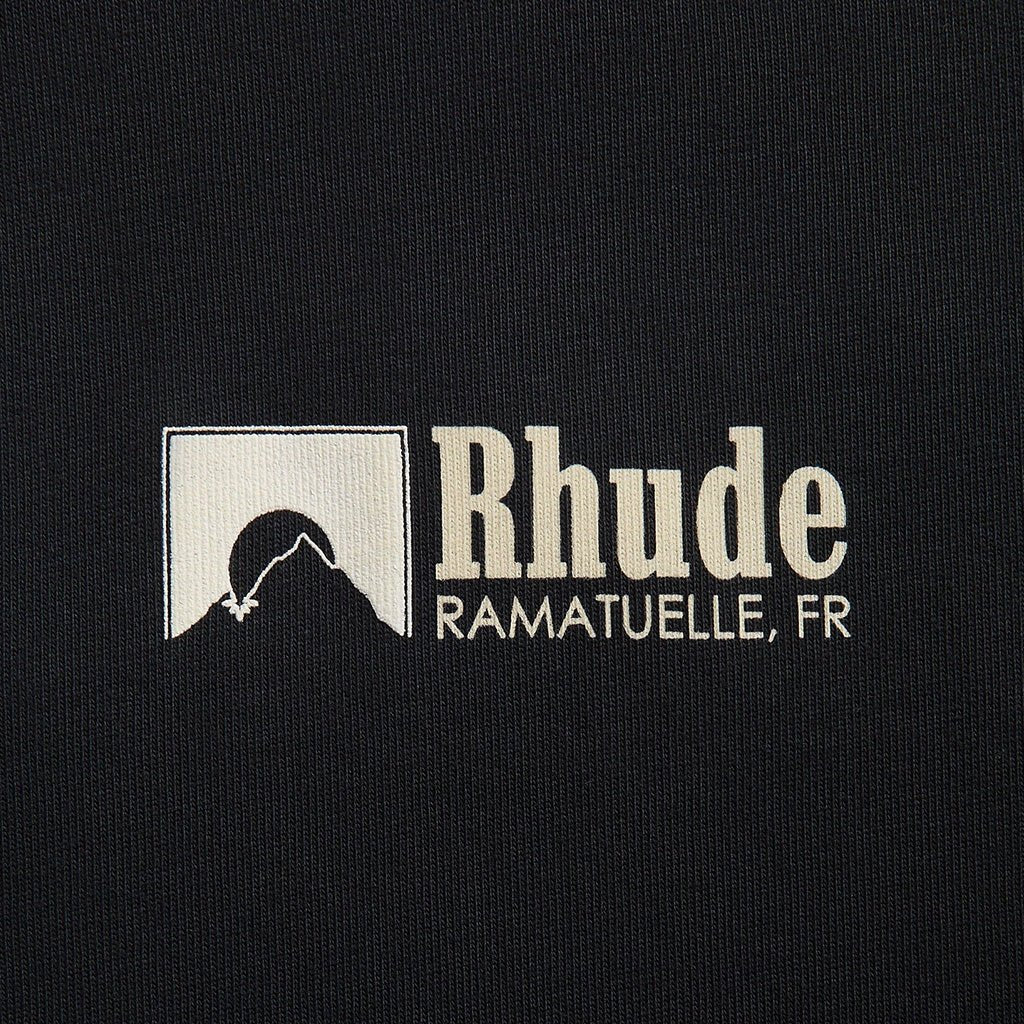 Rhude Ramatuelle Intl Racing Tee In Vintage Black/ White/ Yellow