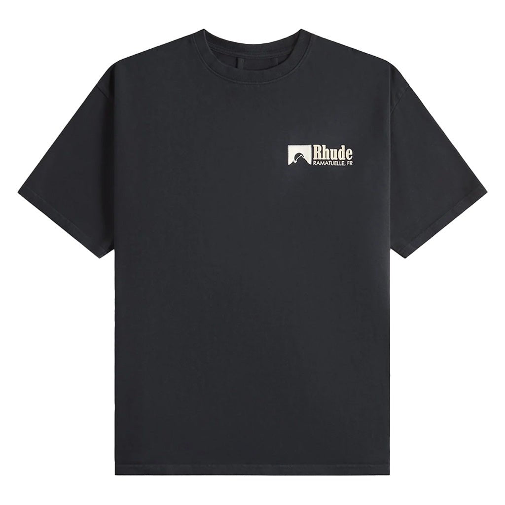 Rhude Ramatuelle Intl Racing Tee In Vintage Black/ White/ Yellow