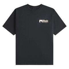 Rhude Ramatuelle Intl Racing Tee In Vintage Black/ White/ Yellow