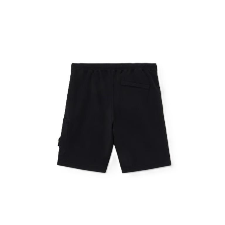 [Stone Island] Cotton Fleece Bermuda Shorts in Black