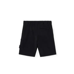[Stone Island] Cotton Fleece Bermuda Shorts in Black