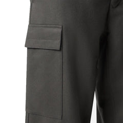 [Stone Island] Ghost Flannel Loose Fit Trousers with Elasticated Zipped Cuffs in Dark Grey