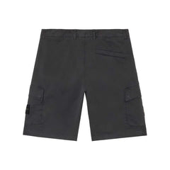 [Stone Island] Stretch Cotton "Old" Effect Cargo Bermuda in Black