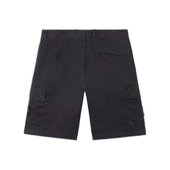 [Stone Island] Stretch Cotton "Old" Effect Cargo Bermuda in Navy